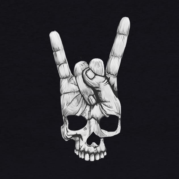 Rock On Hand-Skull by Mystik Media LLC